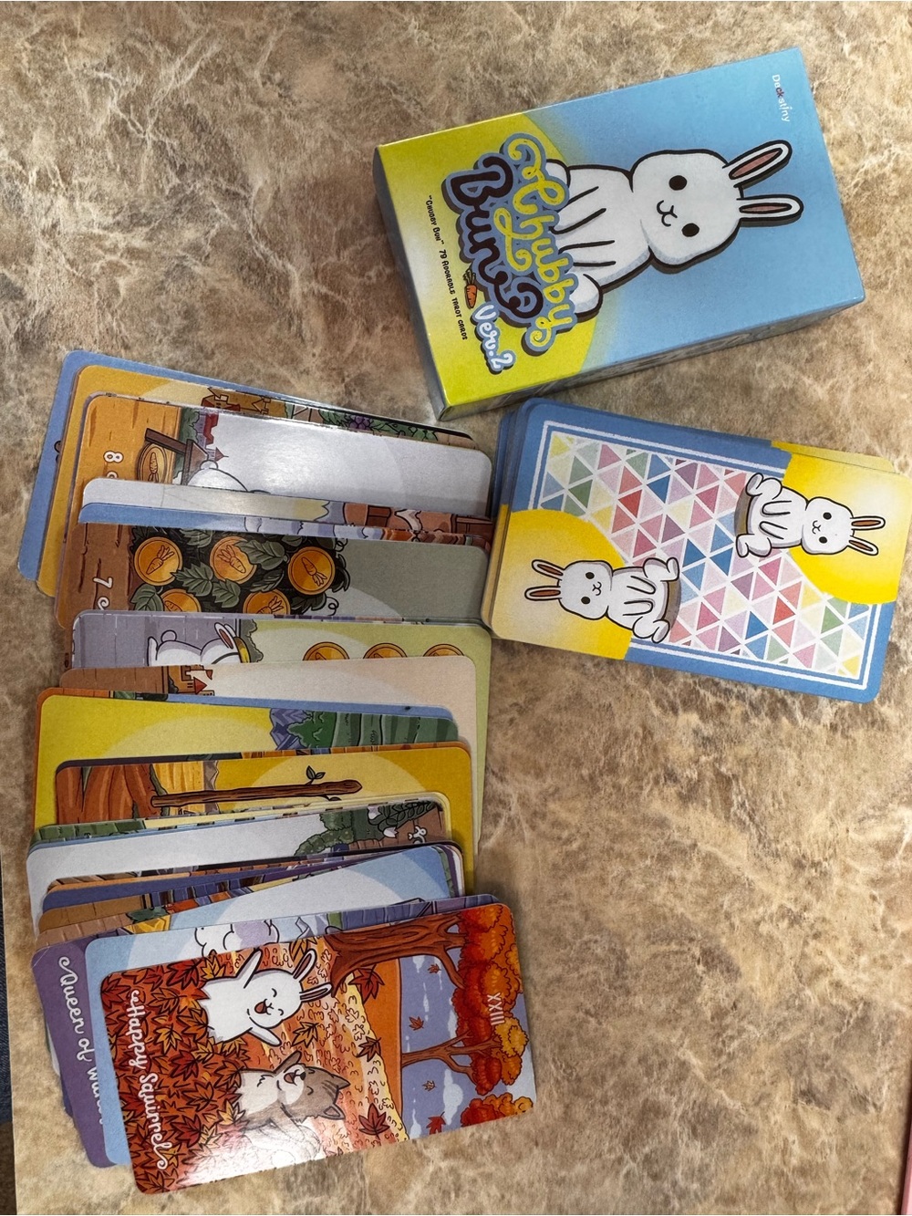 Chubby Bunny Card Game - Colorful Bunny Illustration